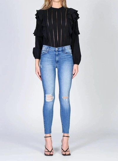 Black Orchid Carmen High Rise Ankle Fray Jeans In Roll The Dice In Blue