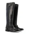 Golden Goose Charlie Leather Riding Boots In Black