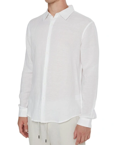 Onia Air Linen-blend Shirt In White