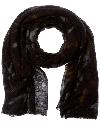 Isabel Marant Tie-dye Pattern Cashmere Scarf In Black