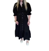 HOLLY SHAE DESIGN CATHERINE CORDUROY DRESS IN BLACK