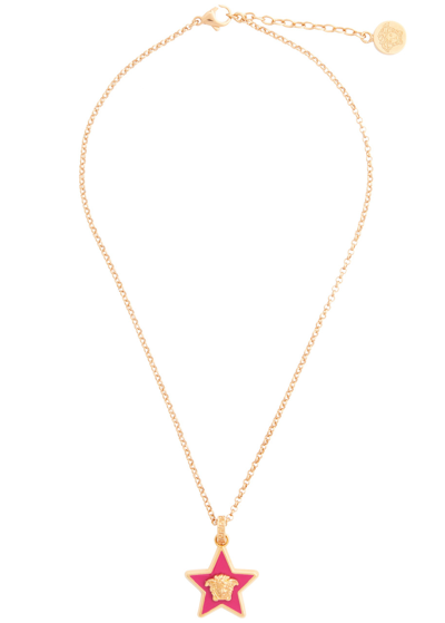 Versace Kids Star Medusa Necklace In Gold