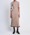 PROENZA SCHOULER SHORT SLEEVE KNIT DRESS IN TAUPE