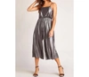 BB DAKOTA SHINE ON METALLIC JUMPSUIT IN SILVER METALLIC