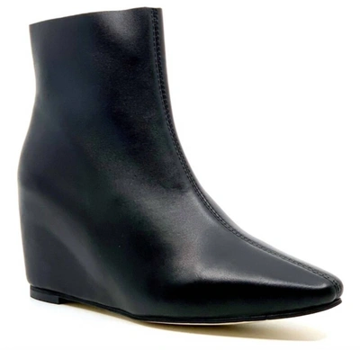 All Black Wow Wedge Bootie In Black