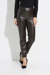 Joseph Ribkoff Faux Leather Pants In Mocha In Brown