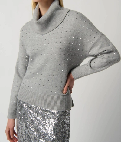 Joseph Ribkoff Cowl Neck Sweater In Grey