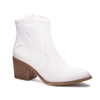 CHINESE LAUNDRY UNITE SNAKE PRINT BOOTIE IN WHITE