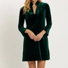 Jude Connally Kate Velvet Dress In Palace Green In Multi