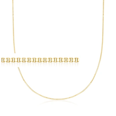 Canaria Fine Jewelry Canaria 1.3mm 10kt Yellow Gold Box-chain Necklace In Multi