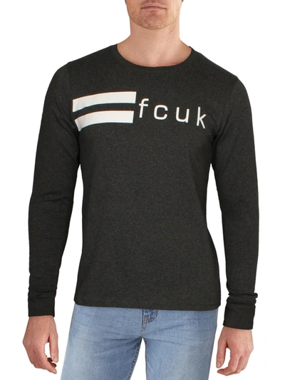 French Connection Mens Graphic Crewneck Graphic T-shirt In Grey
