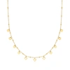 Ross-simons Italian 18kt Yellow Gold Heart And Bead Station Necklace In Multi