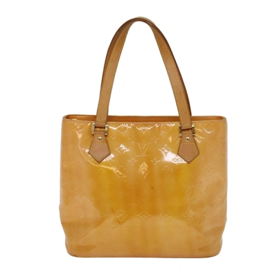 Pre-owned Louis Vuitton Houston Patent Leather Handbag () In Yellow