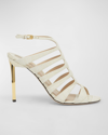 TOM FORD CROCO CAGED STILETTO SLINGBACK SANDALS