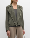 EILEEN FISHER STAND-COLLAR FAUX SUEDE JACKET