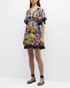 MARIE OLIVER OCTAVIA FLORAL-PRINT FRINGE MINI DRESS