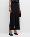 Eileen Fisher Silk Georgette Crepe Lantern Pant In Black In Briar