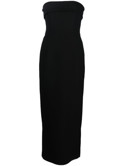 The New Arrivals By Ilkyaz Ozel Strapless Evening Gown Long Dress In Black