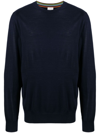 Paul Smith Dark Navy Merino Wool Sweater Blue