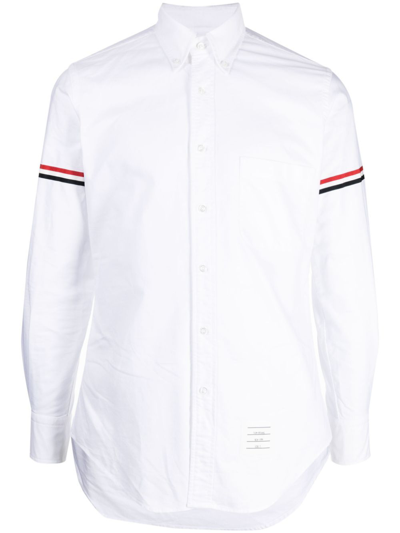 Thom Browne Striped Cotton Shirt In White