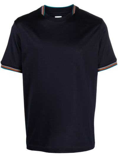 Paul Smith Striped-trim Cotton T-shirt In Black
