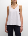 Eileen Fisher Womens Organic Linen Burnout Tank Top In Bronze