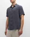 Onia Men's Jack Air Linen Short-sleeve Shirt In Gunmetal