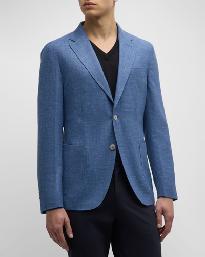 Hugo Boss Men's Wool-silk Nailhead Two-button Sport Coat In Open Bu