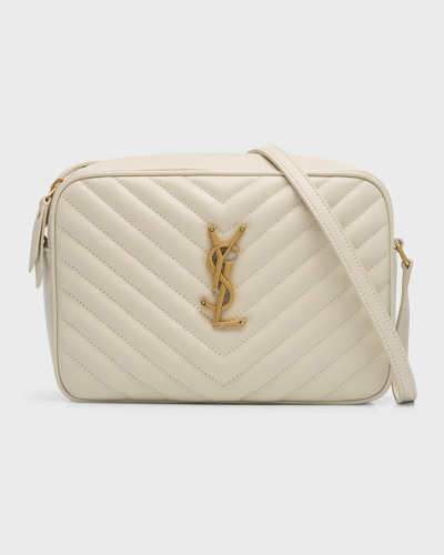 Saint Laurent Lou Medium Ysl Quilted Leather Camera Crossbody Bag In Neutral