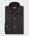 Isaia Men's Cotton-blend Dress Shirt In Black
