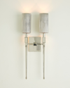 Global Views Fluted Double Sconce - 24" In Metallic