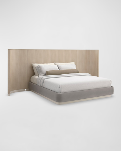 Caracole Dream Chaser King Bed With Wings In Grey, Beige