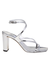 Jimmy Choo Mirror Effect Leather Sandal Silver Color In Silver