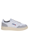 AUTRY SNEAKERS IN WHITE AND GRAY LEATHER AND SUEDE