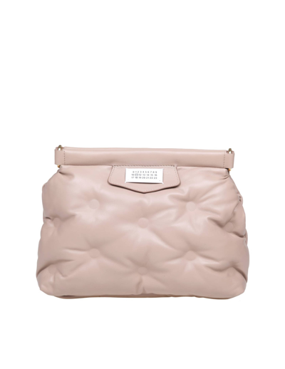 Maison Margiela Woman Beige Nappa Leather Small Glam Slam Classique Crossbody Bag In Beis