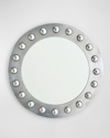 Global Views Embedded Sphere Mirror, 40" Round In Metallic
