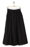 Ellen Tracy Cotton Poplin Skirt In Black
