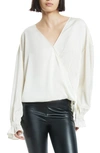 ALLSAINTS PENNY LONG SLEEVE HIGH-LOW SATIN TOP
