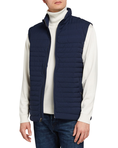 Fisher + Baker Men's Passage Puffer Zip-front Vest In Navy