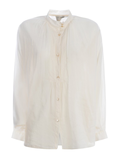 Forte Forte Mandarin Collar Long Sleeved Shirt In White