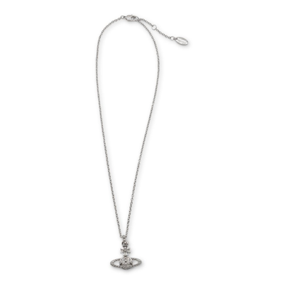 Vivienne Westwood Orb Plaque Chain Necklace In Silver