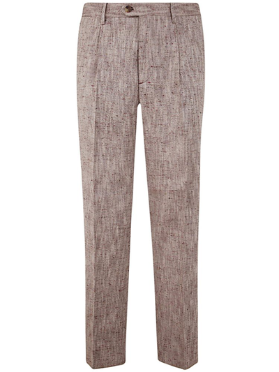 Etro Button Detailed Straight Leg Pants In Brown