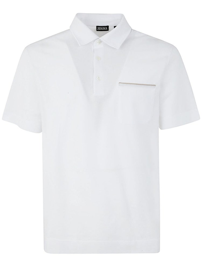 Z Zegna Short Sleeved Button In White