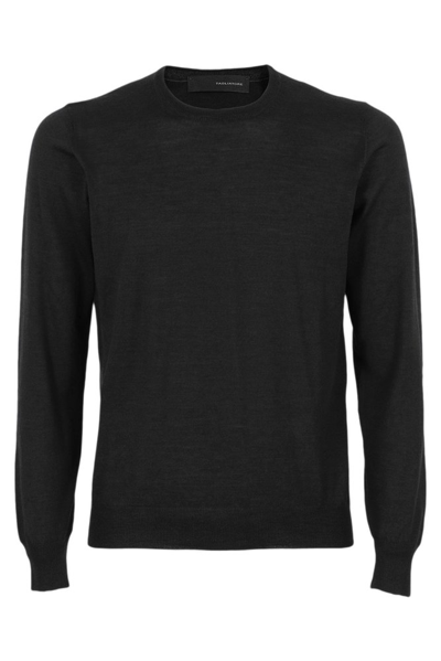 Tagliatore Crewneck Knitted Sweater In Black