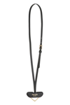 Prada Womens Black Logo-engraved Leather And Metal Keyring In Black