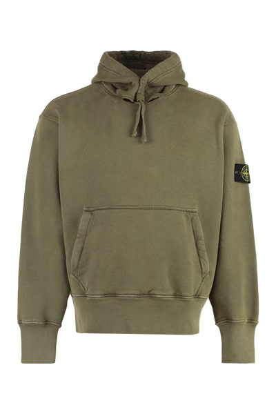 Stone Island Cotton Hoodie In Green