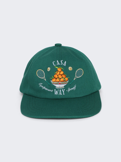 Casablanca Casa Way Embroidered Cap In Evergreen