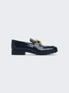 Bottega Veneta Monsieur Patent-leather Loafers In Navy