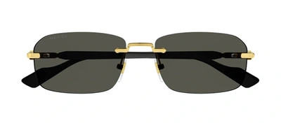 Gucci Gg1221s 001 Rectangle Sunglasses In Grey