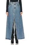 Slvrlake Dallas Organic Denim Maxi Skirt In Hard Times
